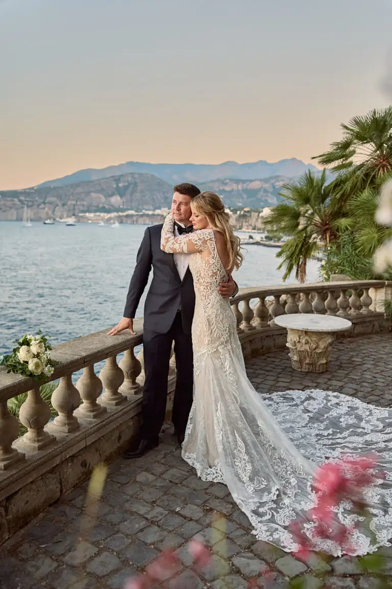 romantic photo of a couple at their Amalfi Coast elopement