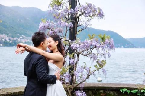 fun lake como wedding stephanie michael