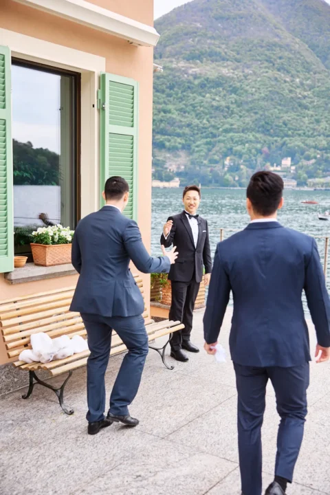 fun lake como wedding stephanie michael