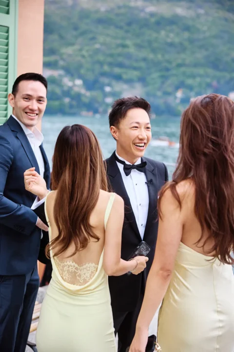 fun lake como wedding stephanie michael