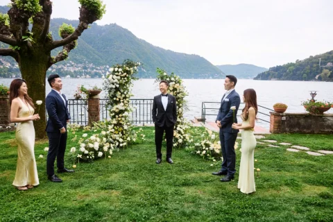 fun lake como wedding stephanie michael