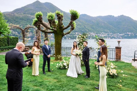 fun lake como wedding stephanie michael