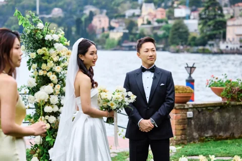 fun lake como wedding stephanie michael