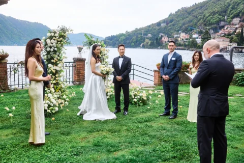 fun lake como wedding stephanie michael