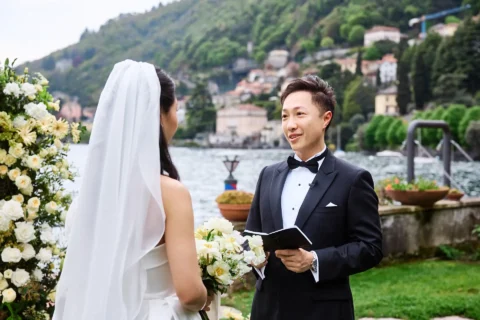 fun lake como wedding stephanie michael