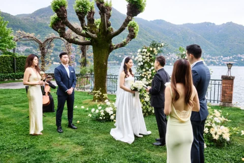 fun lake como wedding stephanie michael