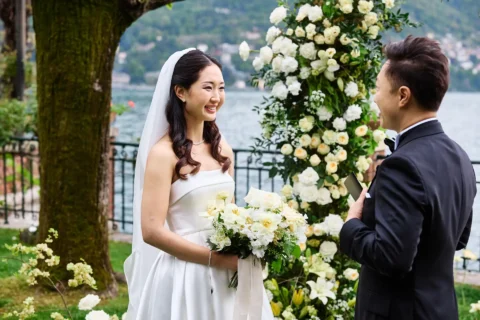 fun lake como wedding stephanie michael