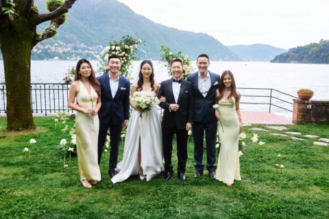 fun lake como wedding stephanie michael
