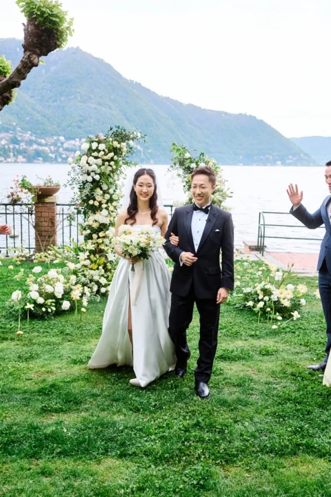 fun lake como wedding stephanie michael