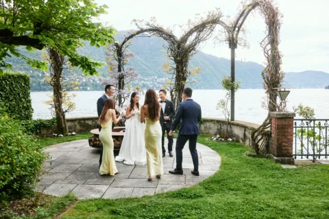 fun lake como wedding stephanie michael