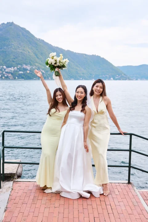 fun lake como wedding stephanie michael