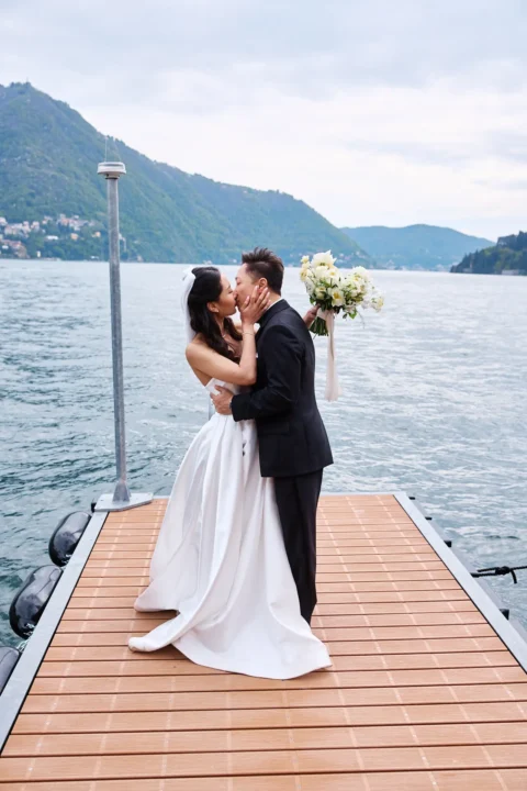 fun lake como wedding stephanie michael