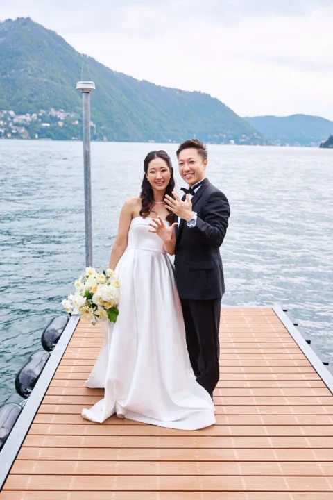 fun lake como wedding stephanie michael
