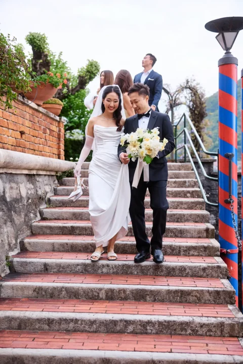 fun lake como wedding stephanie michael