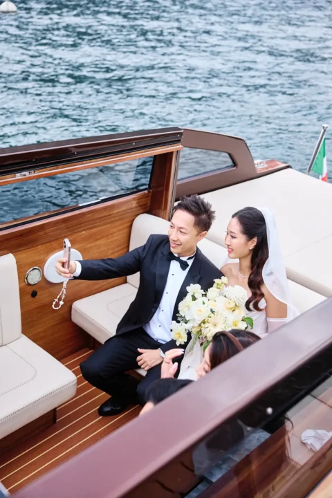 fun lake como wedding stephanie michael