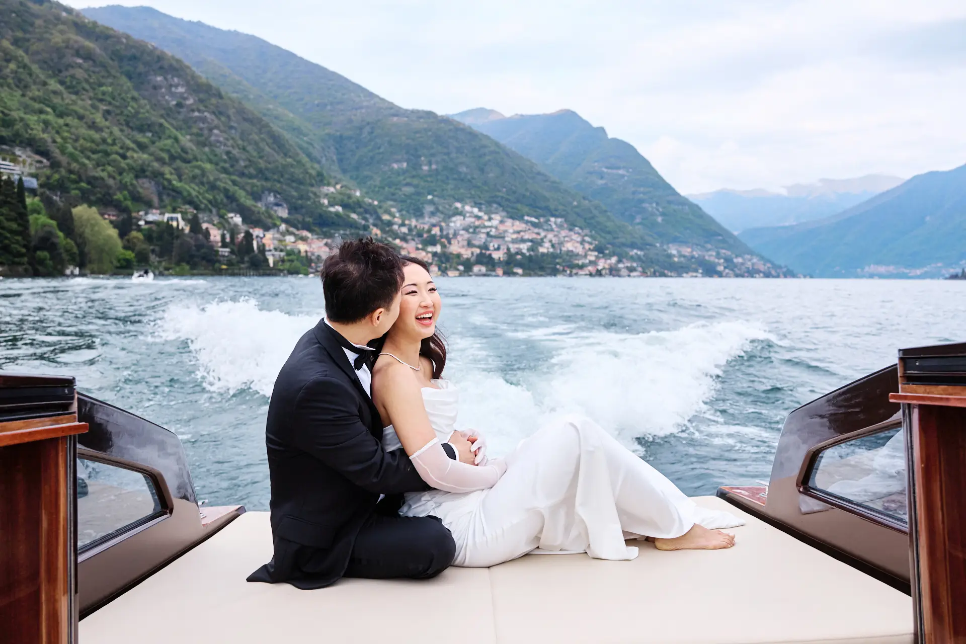 fun lake como wedding stephanie michael