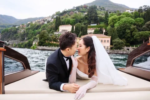 fun lake como wedding stephanie michael