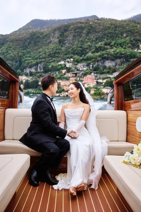 fun lake como wedding stephanie michael