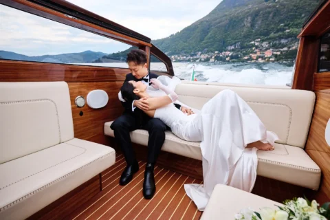 fun lake como wedding stephanie michael