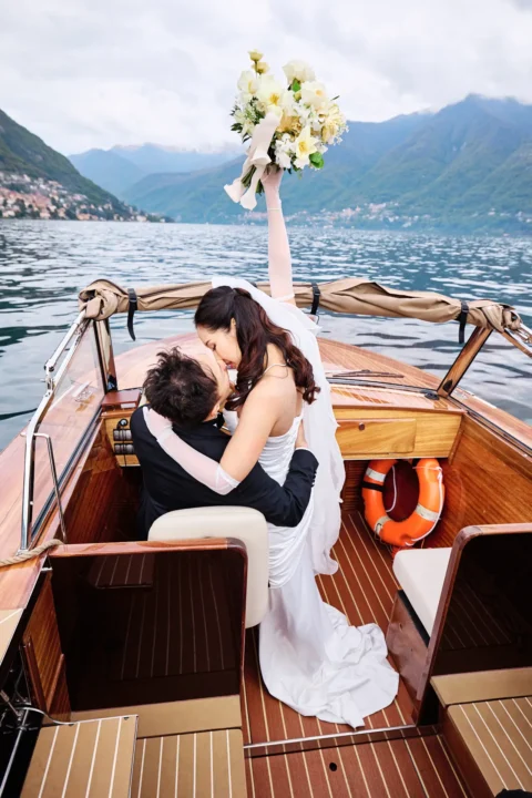 fun lake como wedding stephanie michael