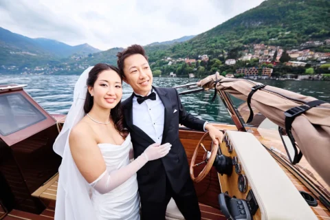 fun lake como wedding stephanie michael