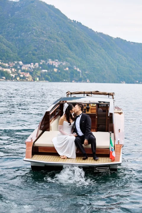 fun lake como wedding stephanie michael