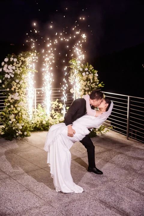 fun lake como wedding stephanie michael