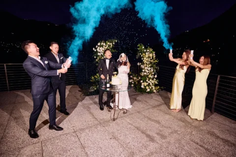 fun lake como wedding stephanie michael