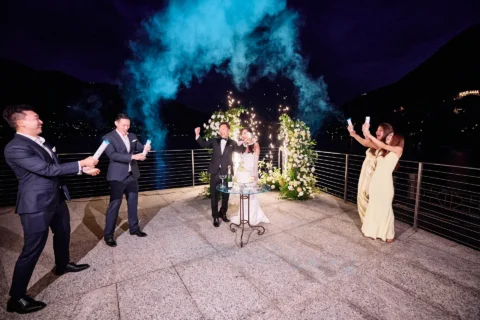 fun lake como wedding stephanie michael